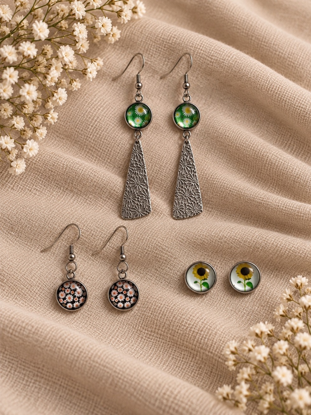 Daisy /sunflower earrings (3)